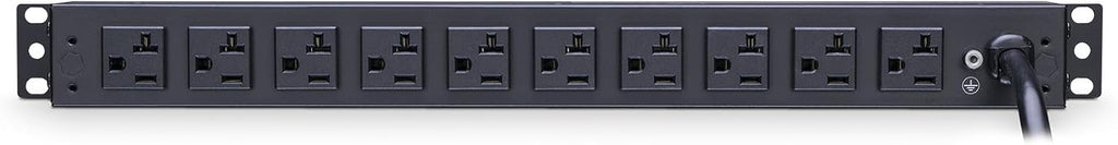 CyberPower RKBS20ST4F10R Rackmount PDU, 20A, 120V, 10 ft Cord, 1U, 14 NEMA 5-20R Outlets, Circuit Breaker, Black