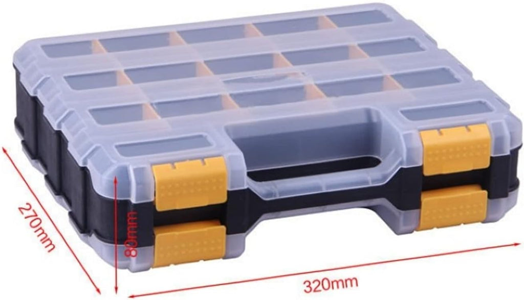 Portable Tool Box Toolbox Storage Box Double-Sided Open Plastic Portable Parts Toolbox Tool Storage Box Small Parts Storage Box 12 Inch Small Parts Box