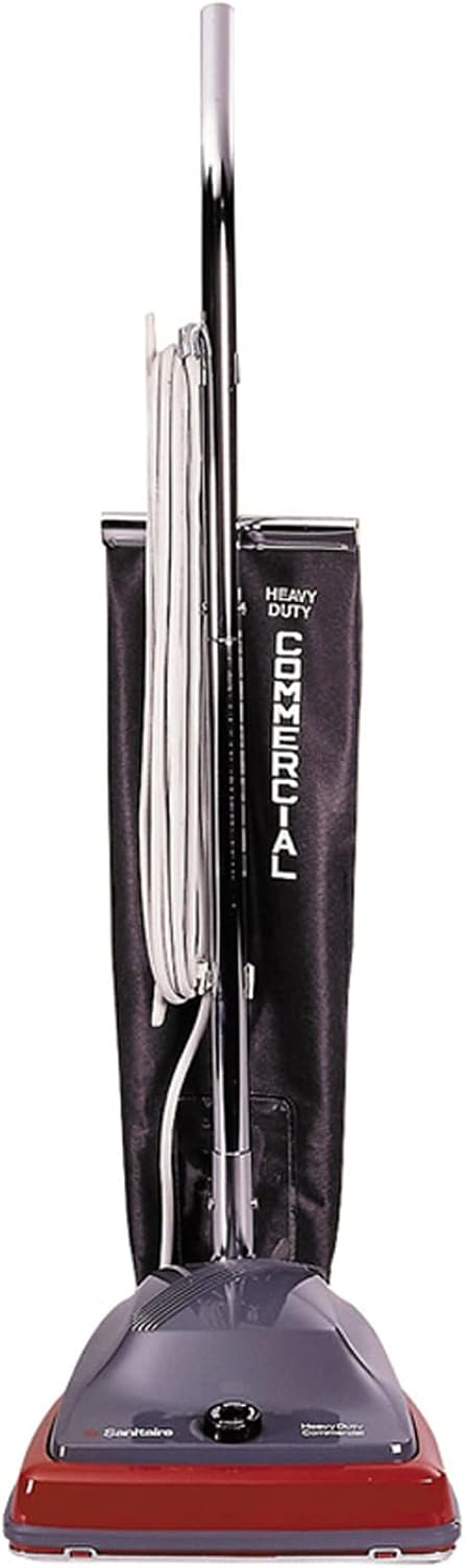 Sanitaire EUKSC679J Commercial Shake Out Bag Upright Vacuum Cleaner with 5 Amp Motor, 12' Cleaning Path,Red