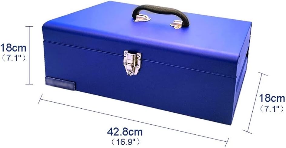 Portable Tool Box Toolbox Industrial Grade Thickened Toolbox Portable Household Toolbox Storage Box with Alloy Lock (Blue) Small Parts Box (Color : 1)