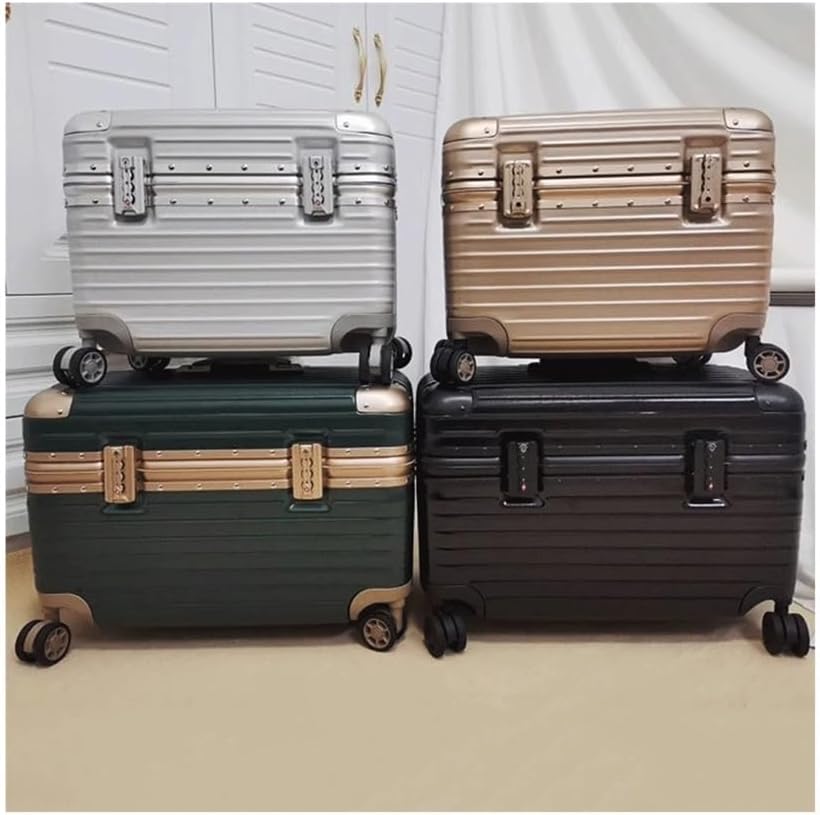 Toolbox Home Metal Toolbox Photography Suitcase Captain's Luggage 18 Inch Makeup Box Travel Storage Box Outdoor Portable Toolbox Tool Box(Gold)