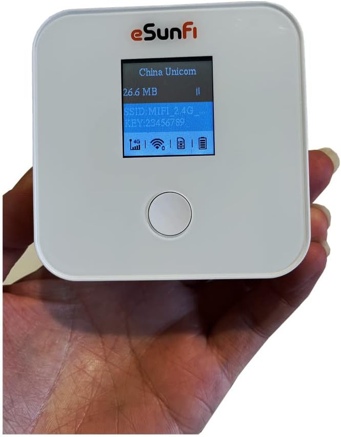 eSunFi SHFiEL40 4G LTE WiFi Mobile Hotspot Router, Worldwide WiFi Portable High Speed WiFi Hotspot, No SIM Card Needed,Secure Wireless Network Anywhere, Mini Size, Only 135g