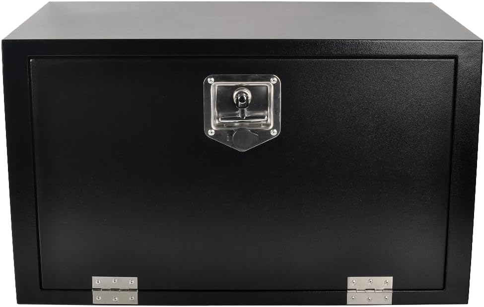 30'' Inch Steel Underbody Truck Tool Box & T-Handle Latch Heavy Duty For Trucks Trailers RV ATV Pickup Trucks Flatbeds Organization Storage Job Tool Chest -30'(L) x 18'(W) x 18'(H) Black