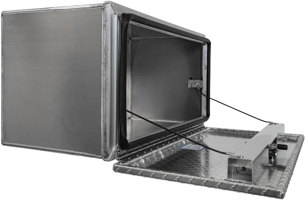 Buyers Products 1706500 Silver Aluminum Underbody Truck Box with Diamond Tread Door, 18x18x24 Inches, Durable Vehicle Tool Box for Storage and Organization