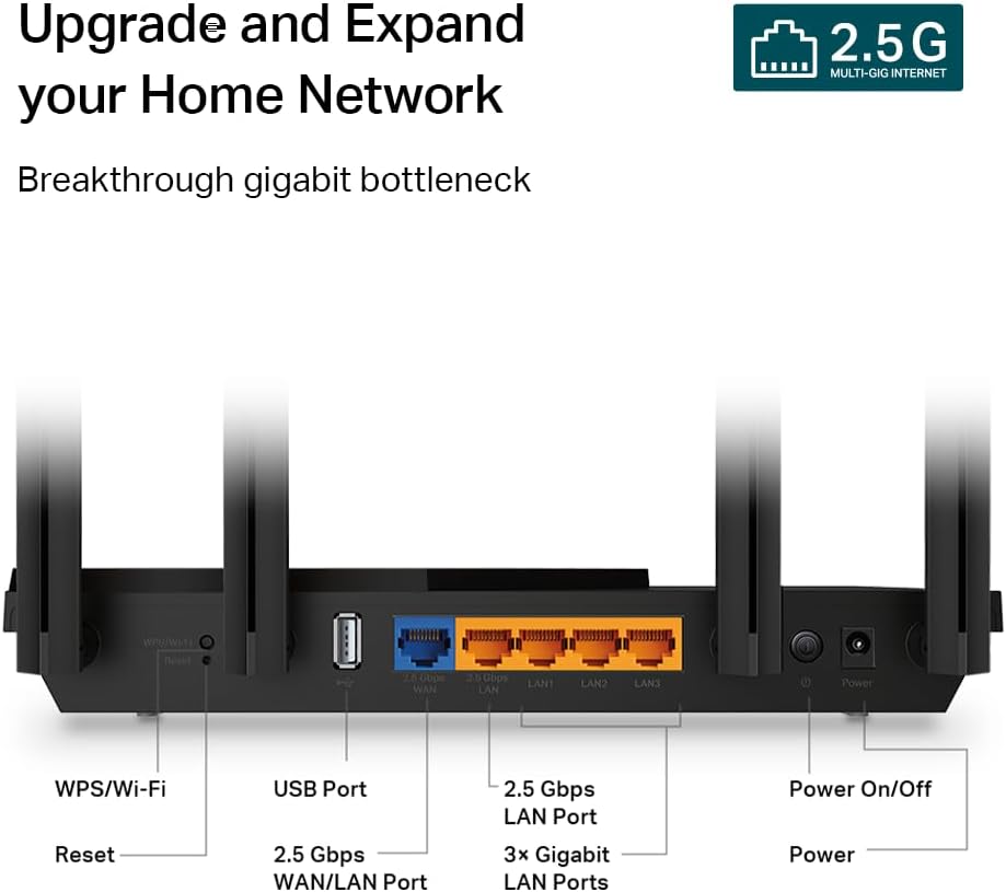 TP-Link AX3000 WiFi 6 Router (Archer AX55 Pro) - Multi Gigabit Wireless Internet,2 x 2.5 Gbps Ports,Dual Band,VPN Router,OFDMA,MU-MIMO,USB 3.0 Port,WPA3,Compatible with Alexa,(Pack of 10)