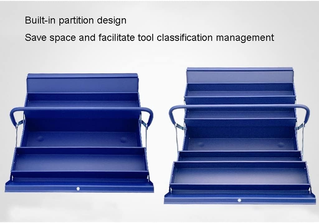 Portable Tool Box Toolbox Industrial Grade Thickened Toolbox Portable Household Toolbox Storage Box with Alloy Lock (Blue) Small Parts Box (Color : B)