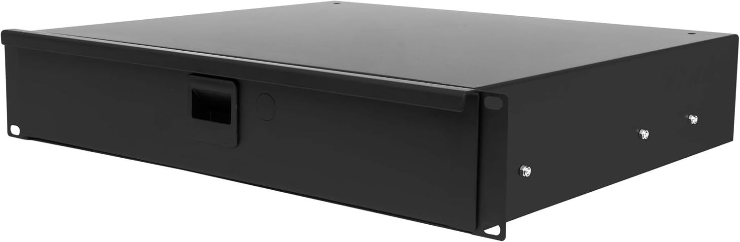 Gator Rackworks Wireless Microphone Rack Mount Drawer - Fits 4 Wireless Microphones and Body Packs, 2U Design (GRW-DRWWRLSS)