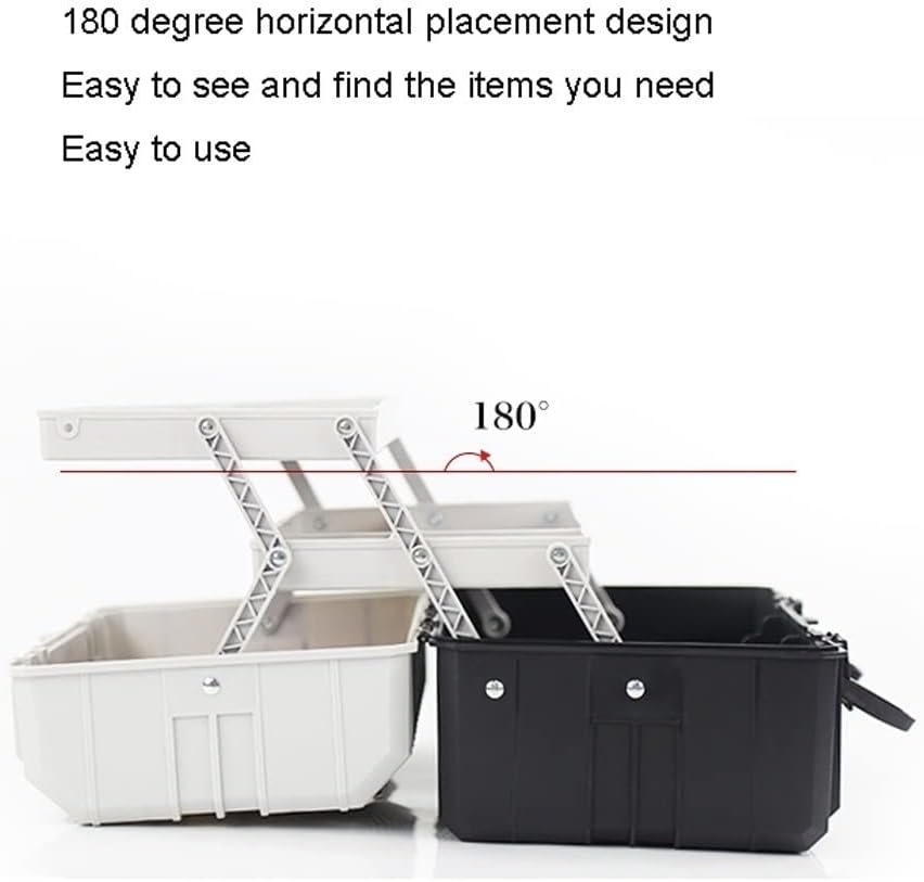 Portable Tool Box Multifunctional Portable Tool Storage Box Three-Layer Folding Hardware Plastic Tool Box Household Tool Parts Storage Box Small Parts Box (Color : D)