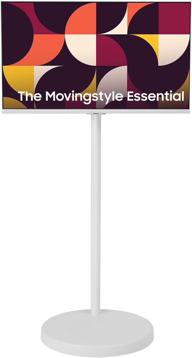 Samsung The Movingstyle Essential 32' 4K UHD Smart Monitor with Adjustable Rolling Stand, Smart TV Apps, Built-in Speakers, White Design, Gaming Hub, AI Picture Optimizer, SmartThings, F-LS32FM70-MSR