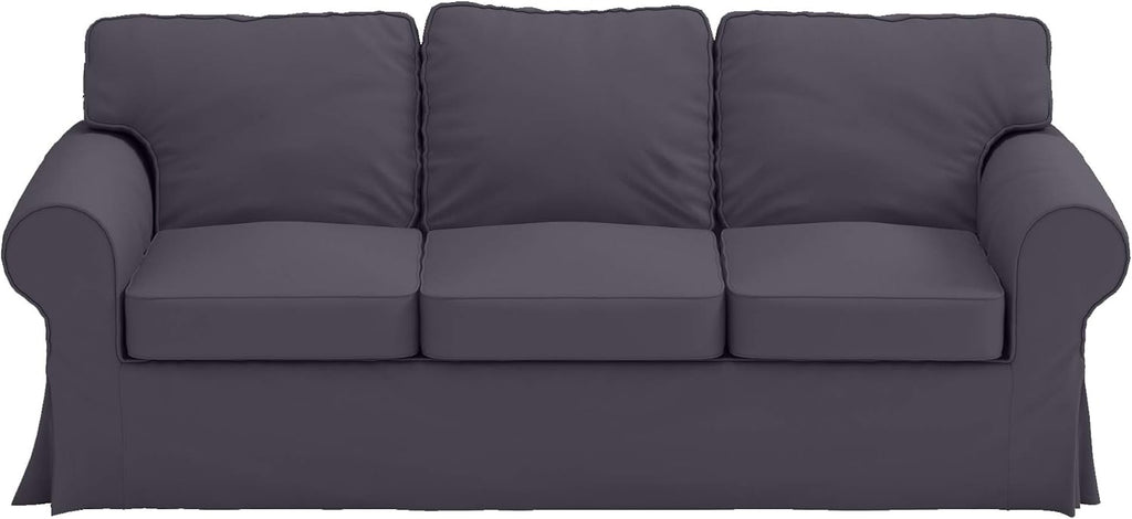 Heavy Duty UPPLAND (Not EKTORP) Sofa Cover Replacement Compatible with IKEA UPPLAND 3 Seat Sofa, Loveseat, Armchair, Sectional Corner, or Footstool Slipcover Only (Uppland 3 Cotton Dark Gray)