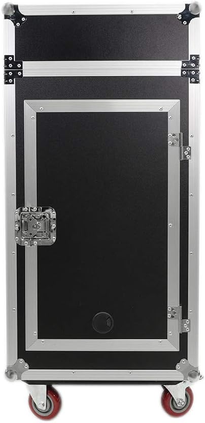 Seismic Audio - SA-PTR-16UCT - 16 Space Pro Audio DJ Road Rack Case with DJ Work Table & Casters - Pro Tour Grade