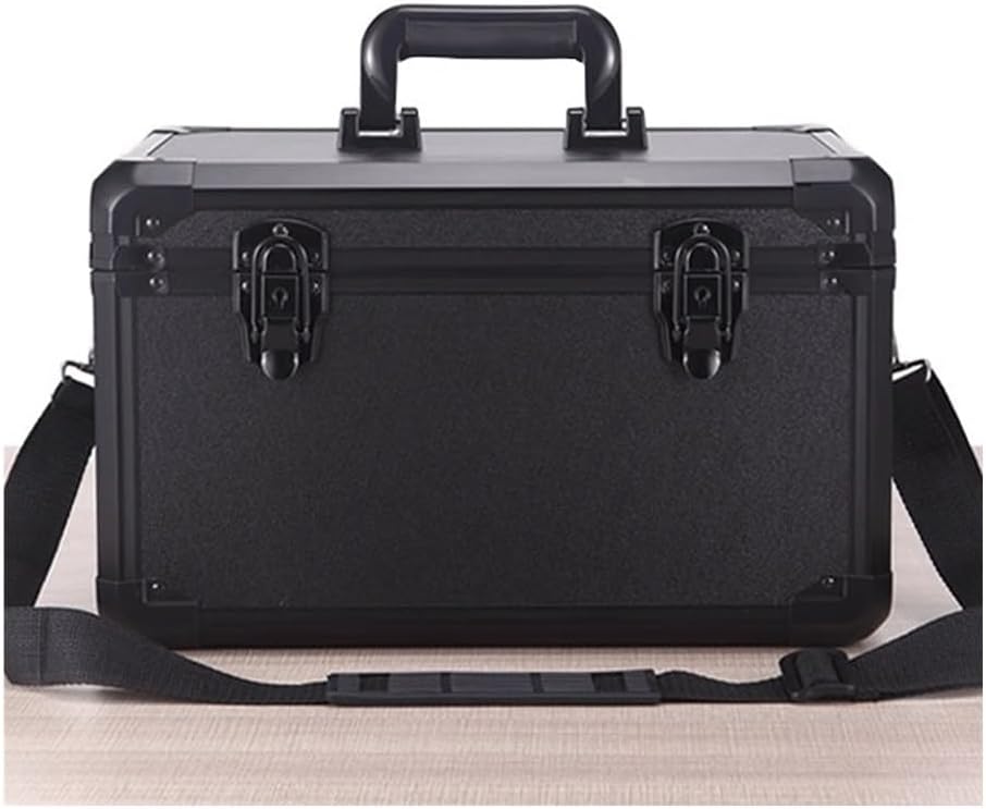 Tool Box Large-Capacity Multi-Functional Tool Box Household Hardware Tool Box Aluminum Alloy Portable Beauty Box Car Instrument Box Outdoor Maintenance Box Tool Storage(Silver)