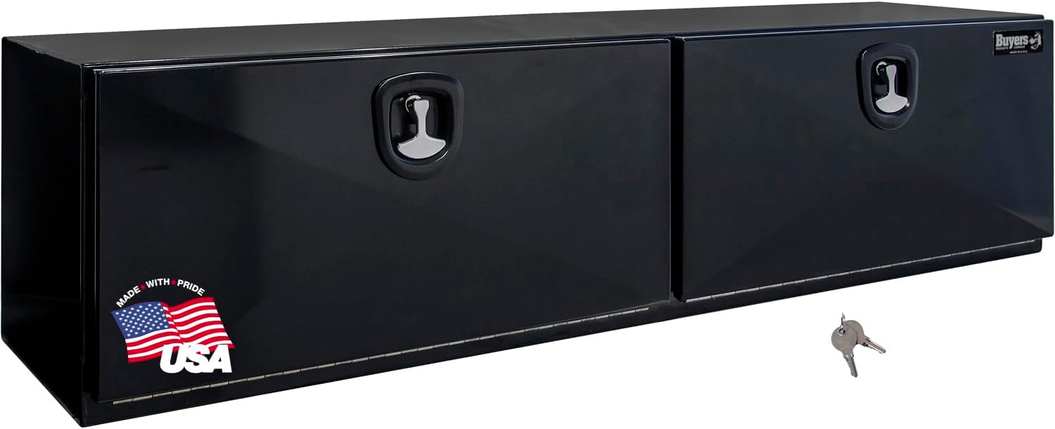 Buyers Products 1752815 Black Pro Series Steel Underbody Truck Box, 18x18x60 Inch, Durable Vehicle Tool Box for Storage and Organization