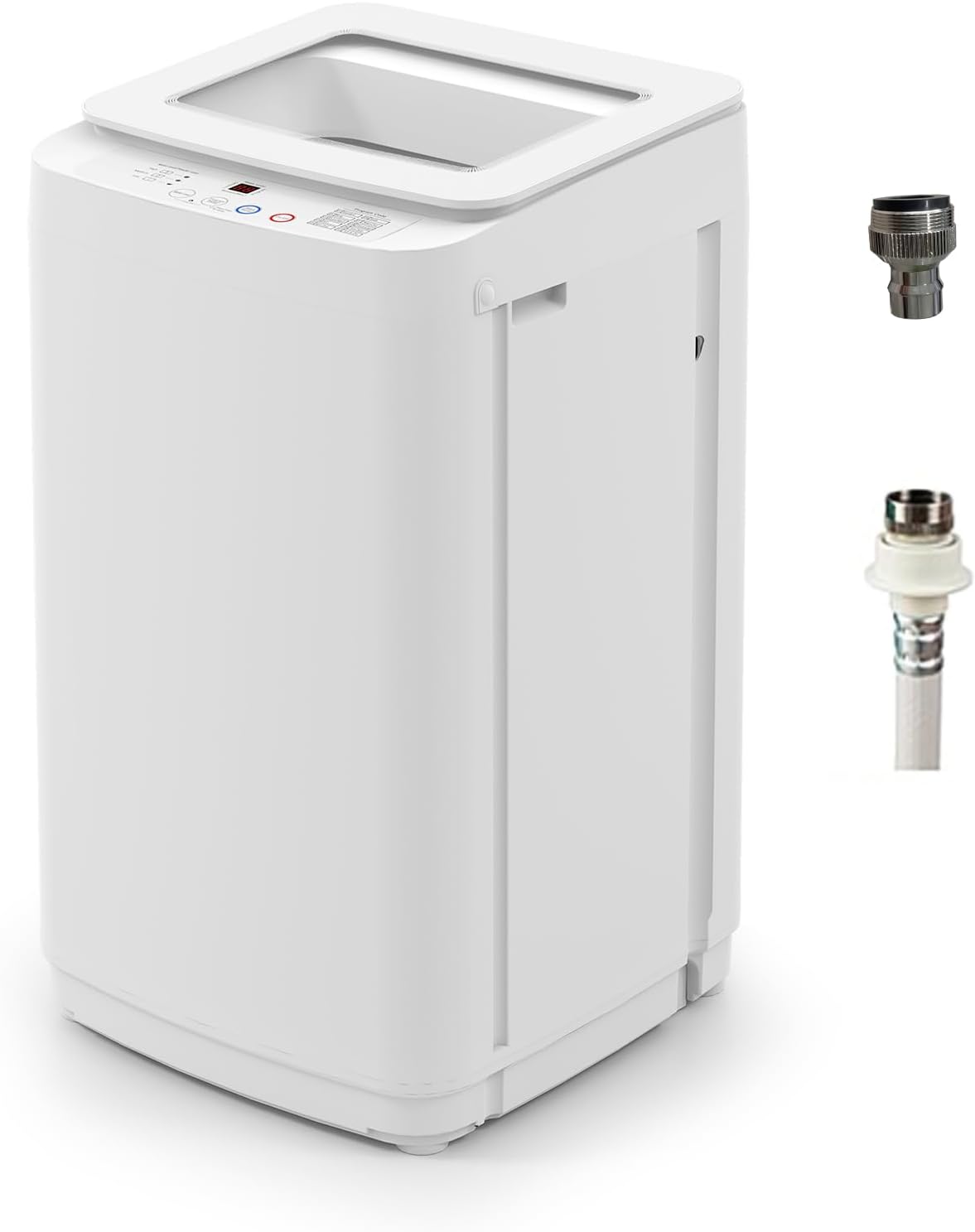 VCJ 17Lbs Portable Washing Machine, Full-Automatic Top Load Washer with 10 Wash Cycles, 3 Water Levels & LED Display, Compact Electric Laundry Washer for Apartment, Dorms, RVs and Camping