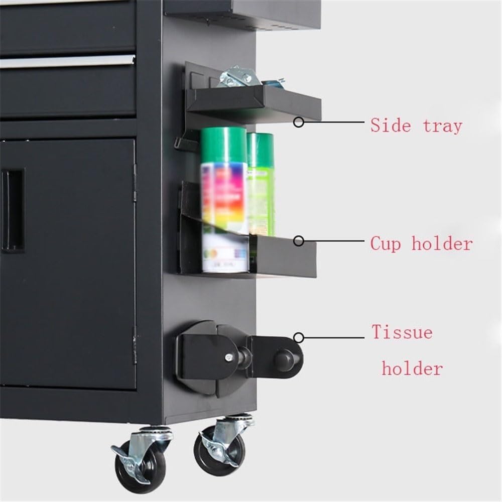 Tool Box Auto Repair Tools, Carts, Toolboxes, Tattoo Workstations, Workshops, Mobile Metal Tool Cabinets (Black) Tool Storage