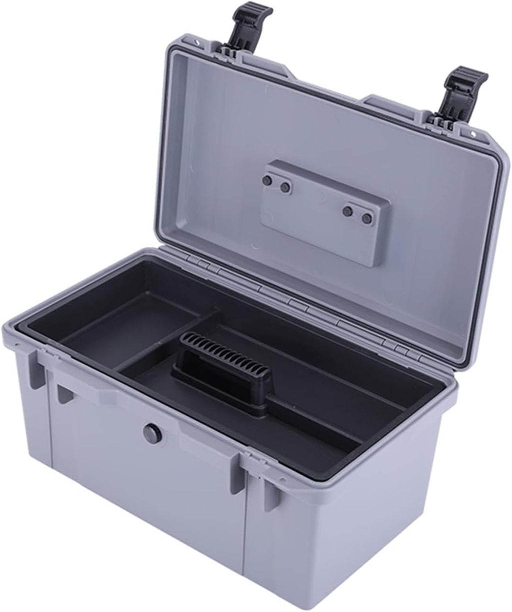 Portable Tool Box Portable Tool Box Organizer, Plastic Small Tool Box with Latch and Removable Tray, Lockable Tool Storage Box Small Parts Box (Size : 46 * 25 * 23cm)