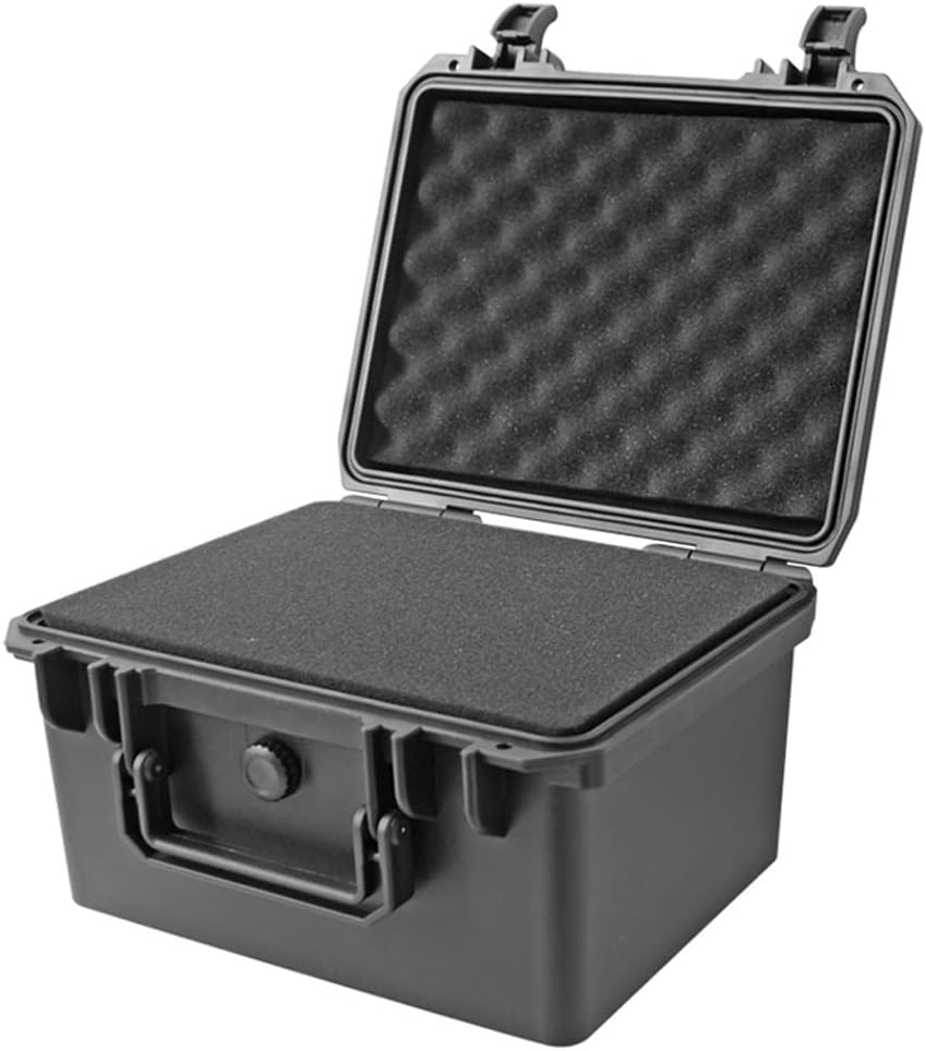 Portable Tool Box Black Foam Board and Plastic Tool Box Protective Box Multi-Function Household Toolbox for Instruments and Parts Storage Small Parts Box (Size : Containing a Sponge mat)