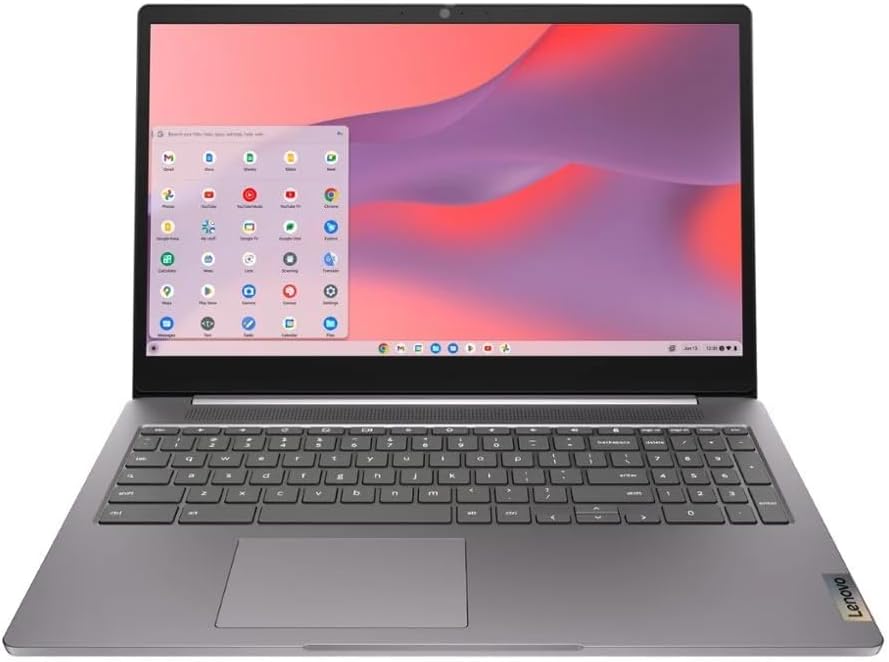Lenovo IdeaPad 3i Chromebook 15.6' FHD Laptop, Intel Celeron N4500, 4GB Memory, 64GB eMMC, Chrome OS, Artic Grey, 82N4004NUS