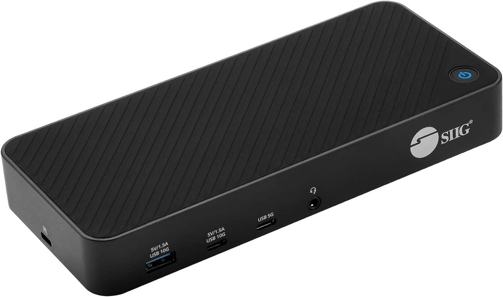 SIIG USB-C Triple 4K 60Hz Docking Station with 100W PD - Triple 4K@60Hz or Single 5K@60Hz Monitor Laptop Dock - DisplayLink - 3X HDMI, 2X DisplayPort, 3X USB-A, 2X USB-C, Gigabit Ethernet