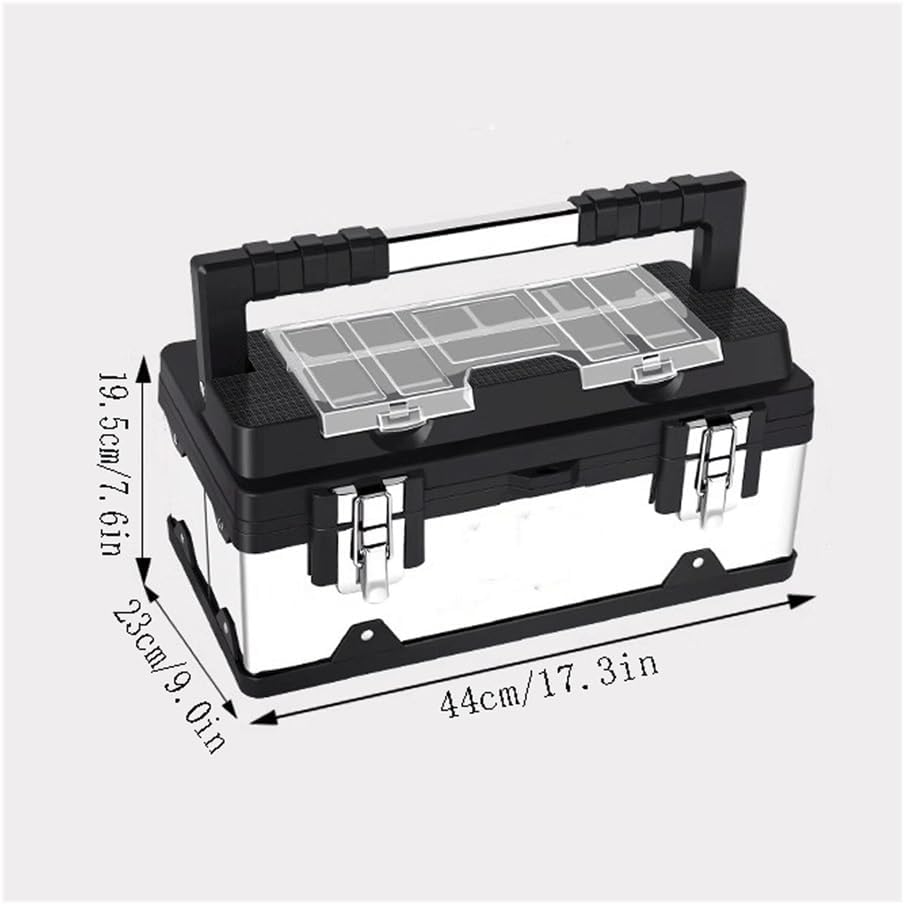 Tool Box 20 Inch Stainless Steel Toolbox Household Storage Box Set Industrial Grade Maintenance Box Hardware Portable Electrical Box Tool Storage