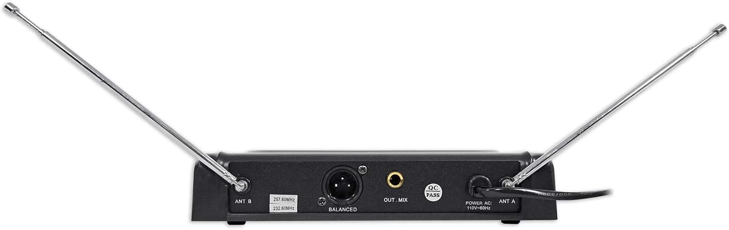 Gemini CDX-2250i Pro DJ Dual Two Deck Rack Mount CD/MP3 Media Player w/USB Bundle with RockvilIe RWM1203VHWireless Dual Handheld Microphone System/Digital Display