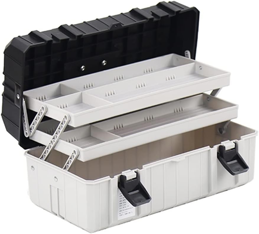 Portable Tool Box Multifunctional Portable Tool Storage Box Three-Layer Folding Hardware Plastic Tool Box Household Tool Parts Storage Box Small Parts Box (Color : 1)