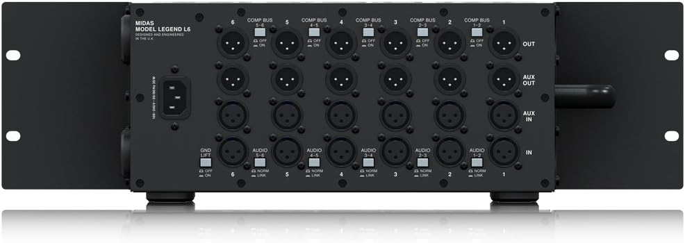 Midas LEGEND L6 - 500 Series Portable Chassis for 6 Modules with Advanced Audio Routing and Rackmount Kit