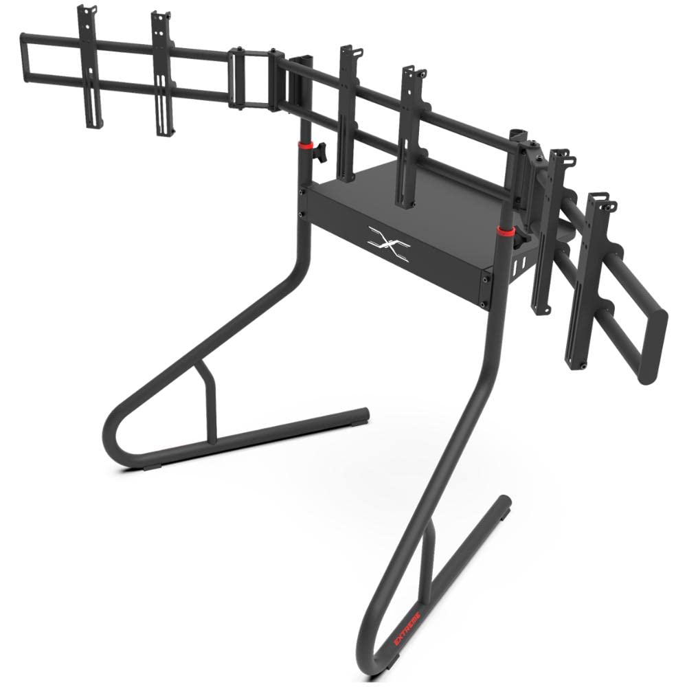 Extreme Sim Racing Triple Screen Tv Stand Add-on Upgrade With Back Tray - Fits almost all Sim Racing Rigs in the Market - Suitable for TV sizes up to 3 x 37'