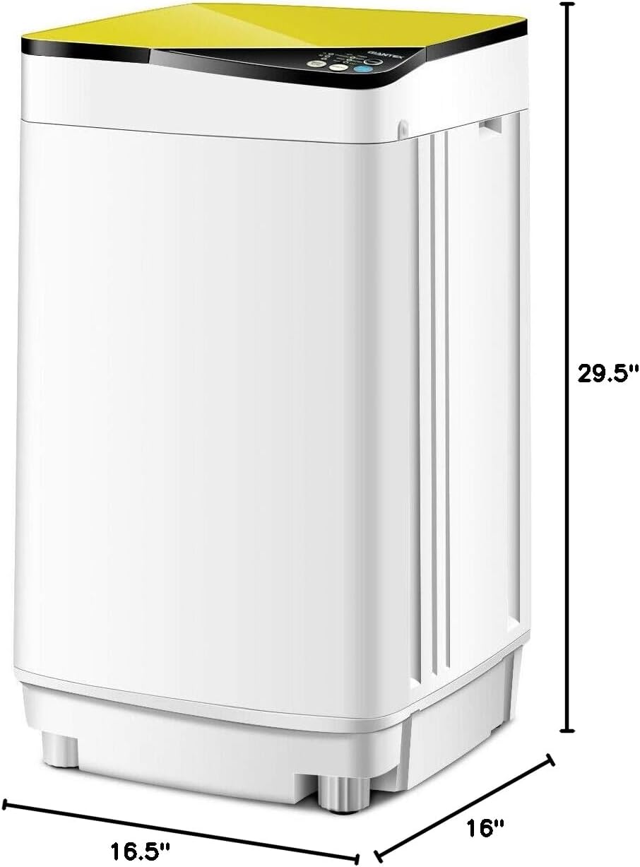Full-Automatic Portable Mini Washing Machines,7.7 lbs Load Capacity，with Spin and Built in Barrel Light for Dorms Apartments RV and Camping