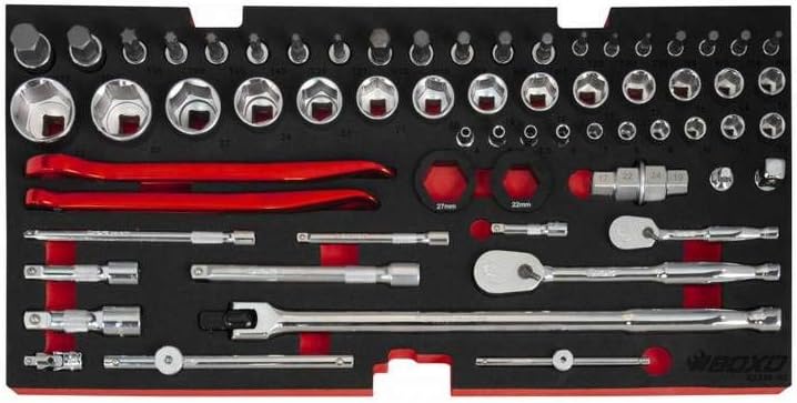 BOXO USA Heavy Duty Toolbox 103 Piece MotoBox Hand Carry Tool Box with Locking System for Motorcycle, Dirt Bike, Dual Sport (White)