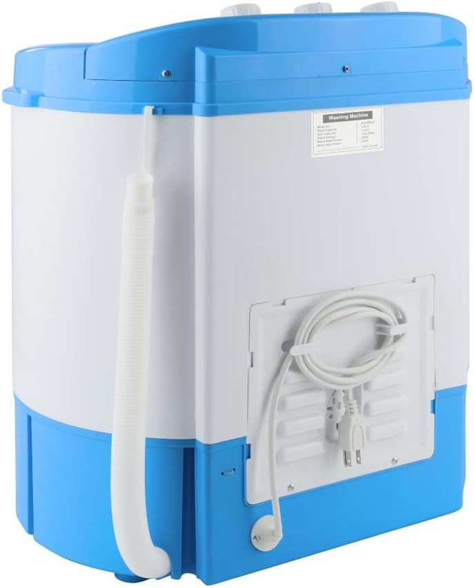 Pyle Upgraded Version Pyle Portable Washer & Spin Dryer, Mini Washing Machine, Twin Tubs, Spin Cycle w/Hose, 11lbs. Capacity, 110V - Ideal For Compact Laundry