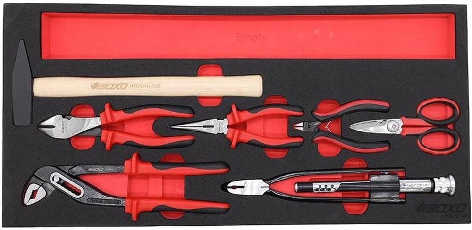 BOXO USA Heavy Duty 26' Toolbox 103 Piece MotoBox Locking Tool Set with 5 Drawers Carry Box (White)