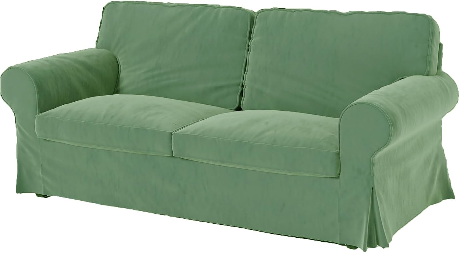 Heavy Duty UPPLAND (Not EKTORP) Sofa Cover Replacement Compatible with IKEA UPPLAND 3 Seat Sofa, Loveseat, Armchair, Sectional Corner, or Footstool Slipcover Only (Uppland 2 Velvet Light Green)