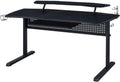 Acme Vildre Metal Frame Gaming Table with USB Port and LED Light in Black
