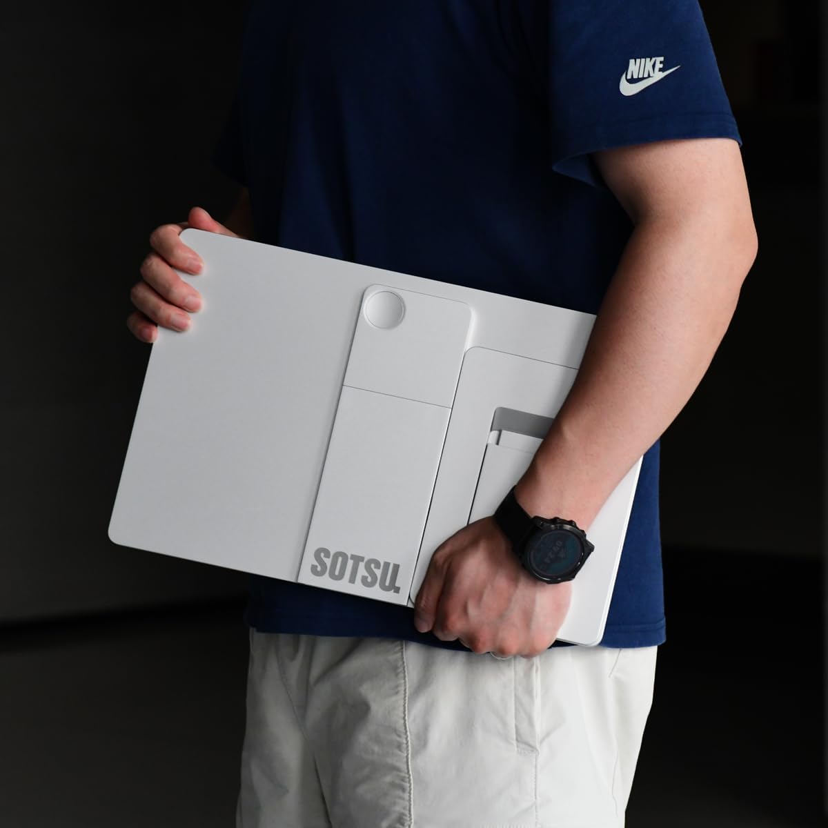 SOTSU FlipAction Elite 16' Portable Monitor | 4K | Super Compact | Pivot Rotate | 3840x2400 DCI P3 | 60Hz | 450 Nits | Full Metal CNC | Perfect Match for Mac and Windows (Silver)