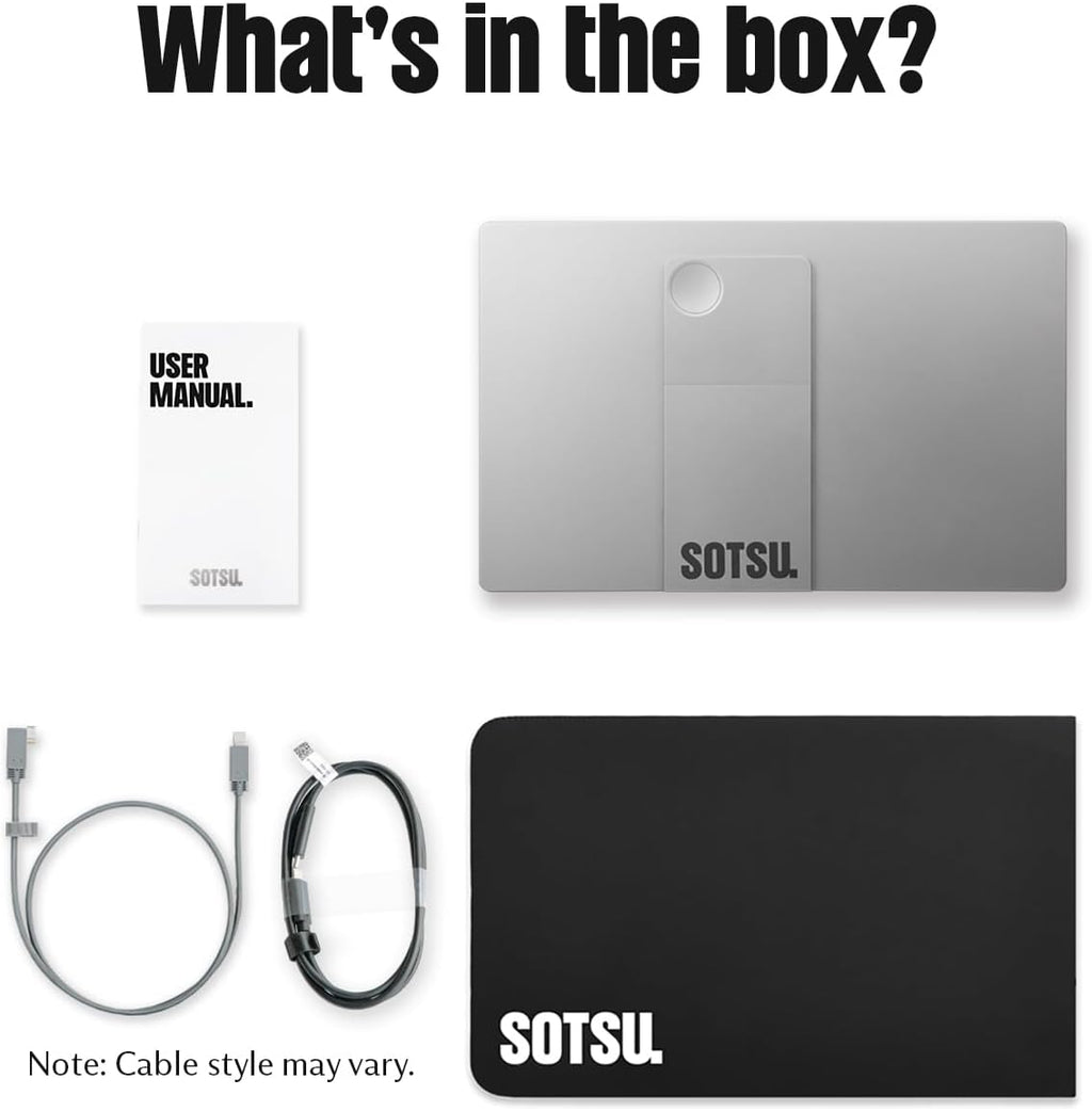 SOTSU FlipAction Go 14' Premium Portable Monitor | Full HD 1080p | 400 Nits | 100% sRGB | Robust yet Lightweight | Pivoting Landscape & Portrait Display | Tempered Glass Cover | USB-C & Mini HDMI | 5W
