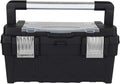 LIOONS Tool Box 2 Layer Plastic Alloy Long Handle Tool Boxes Portable Tool Kit Removable Tray Lightweight Storage Case Tool Kit
