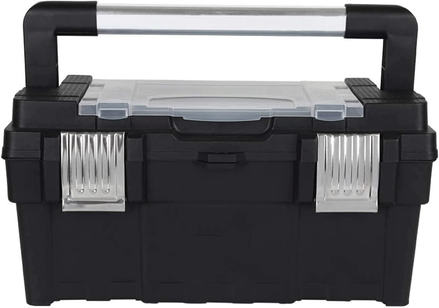 LIOONS Tool Box 2 Layer Plastic Alloy Long Handle Tool Boxes Portable Tool Kit Removable Tray Lightweight Storage Case Tool Kit