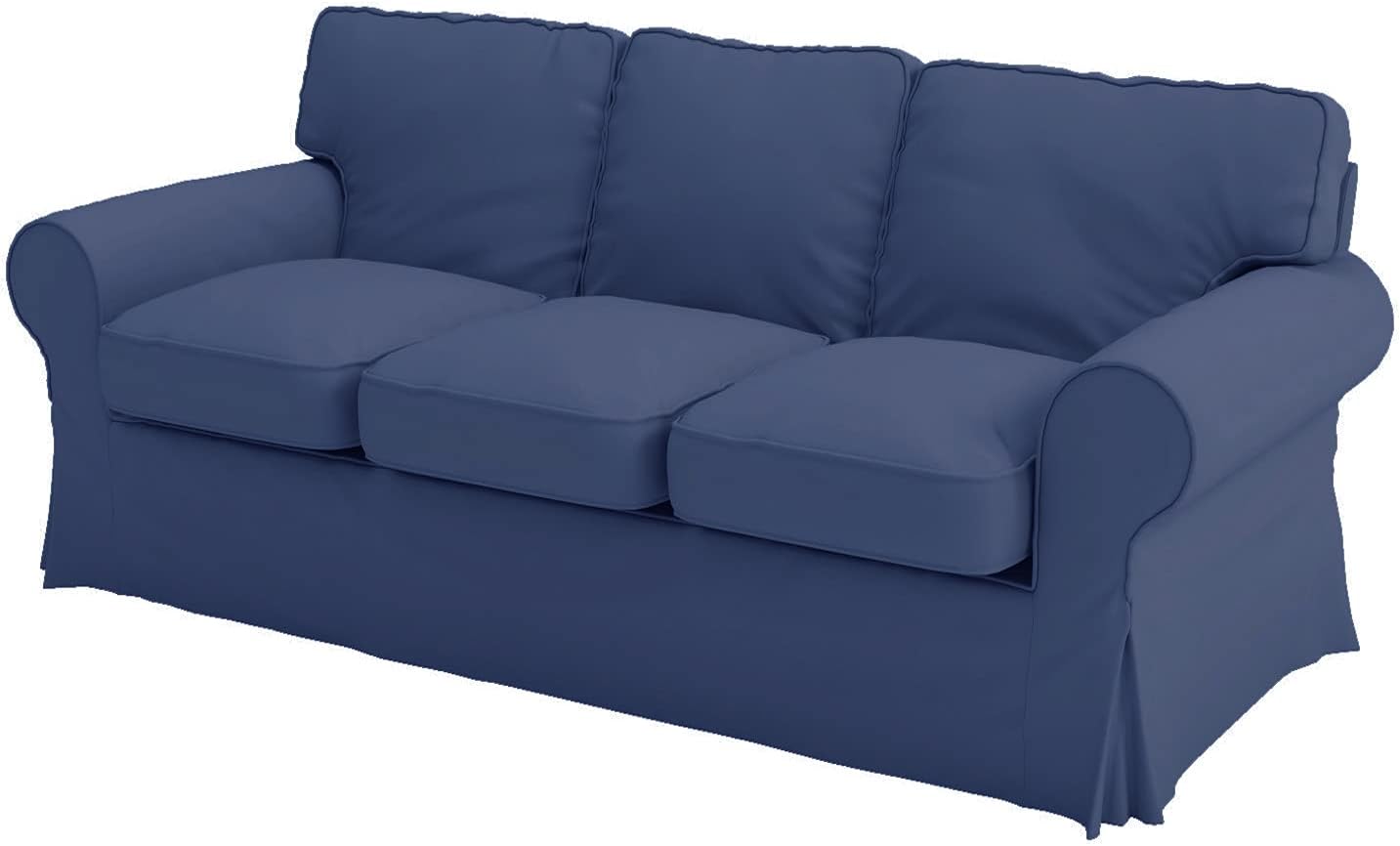 Heavy Duty UPPLAND (Not EKTORP) Sofa Cover Replacement Compatible with IKEA UPPLAND 3 Seat Sofa, Loveseat, Armchair, Sectional Corner, or Footstool Slipcover Only (Uppland 3 Cotton Blue)