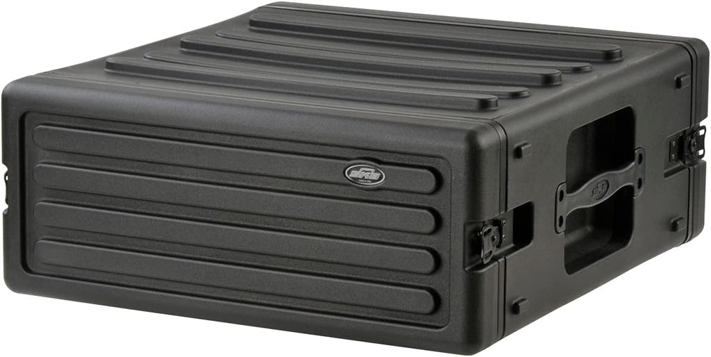 SKB 4U Roto Rack Case - Durable Polyethylene Gear Protector, Stackable, Waterproof with Twist Latches & Rubber Feet for Musicians, DJs, and A/V Equipment - Secure Transport & Storage Solution