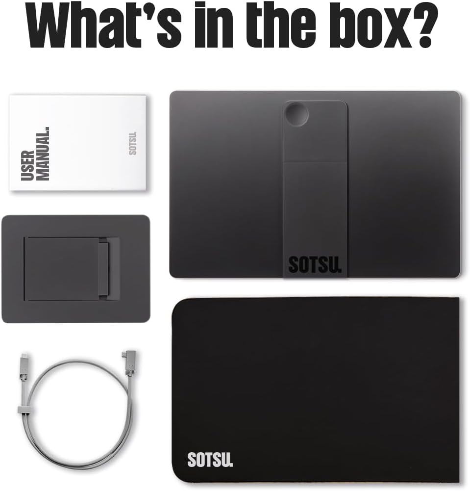 SOTSU FlipAction Elite 16' Portable Monitor | 4K | Super Compact | Pivot Rotate | 3840x2400 DCI P3 | 60Hz | 450 Nits | Full Metal CNC | Perfect Match for Mac and Windows (Space Black)