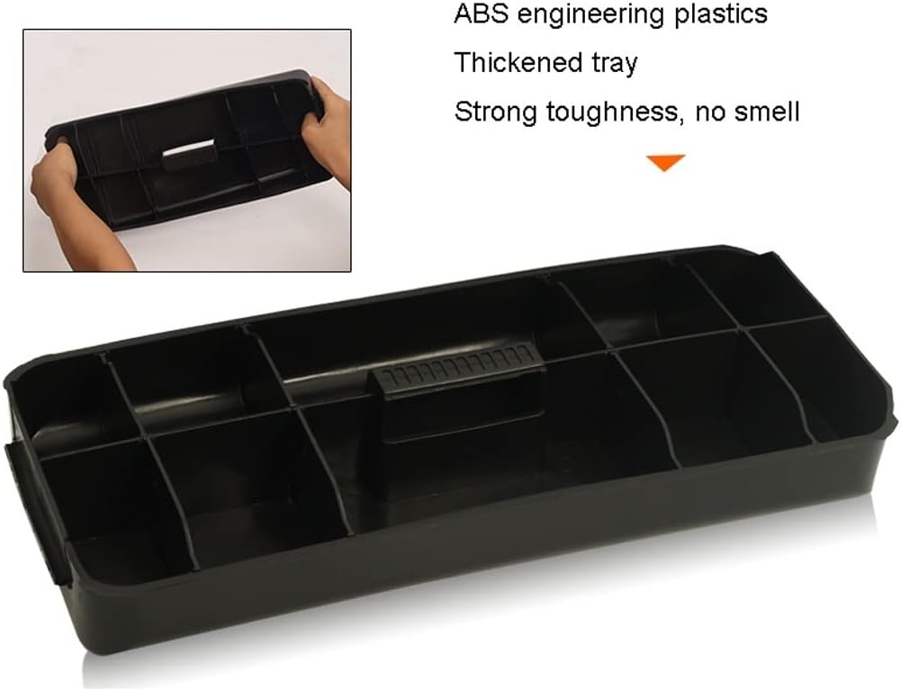 Portable Tool Box Tool Box Organizer Metal Tool Box Heavy Duty with ABS Tool Tray for Household Tool Storage（Blue） Small Parts Box (Size : Medium)