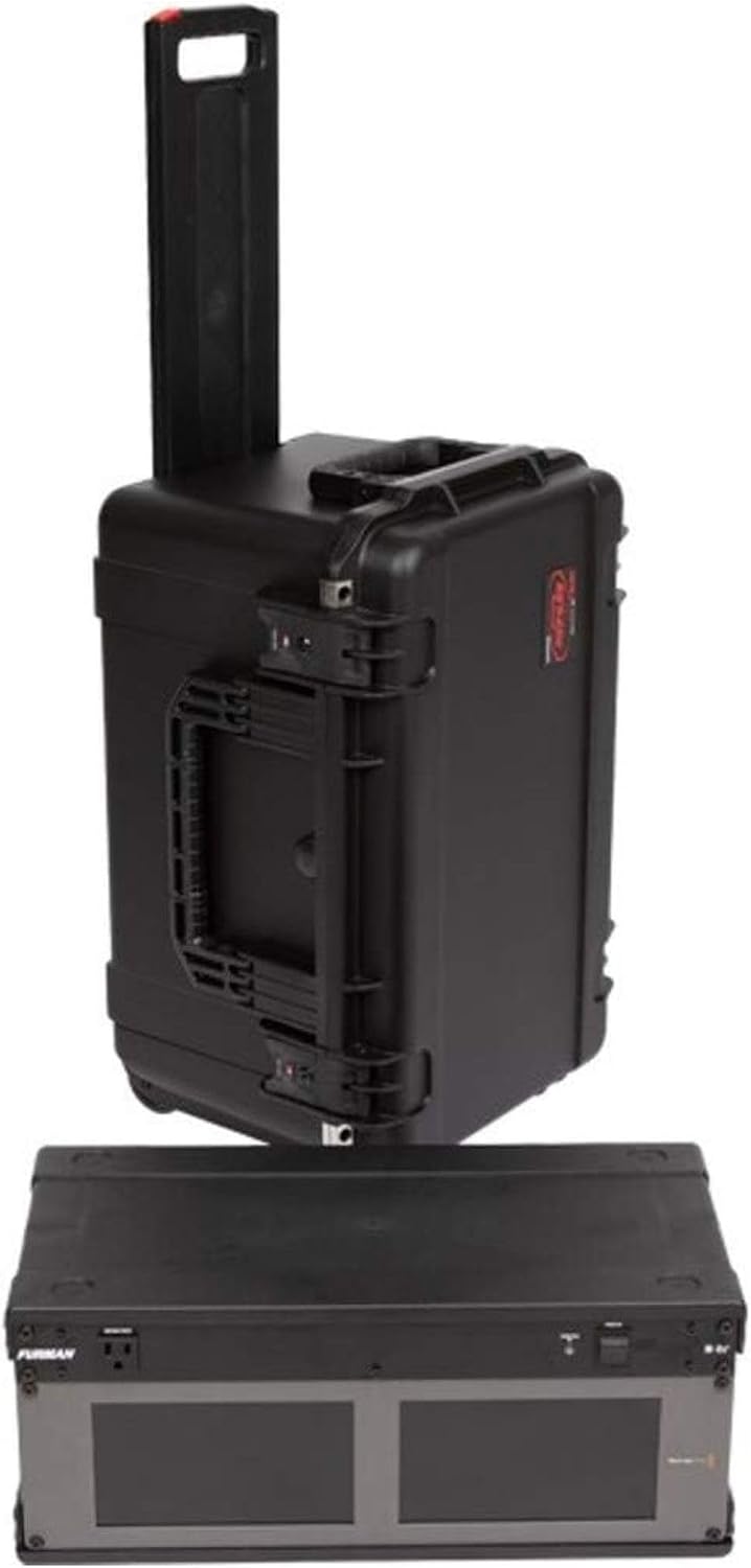 SKB iSeries 4U Shallow Fly Rack, Waterproof Polypropylene Hard Case with Durable Latches for Travel and Storage, Ideal for Musicians, 9 Inch, Black