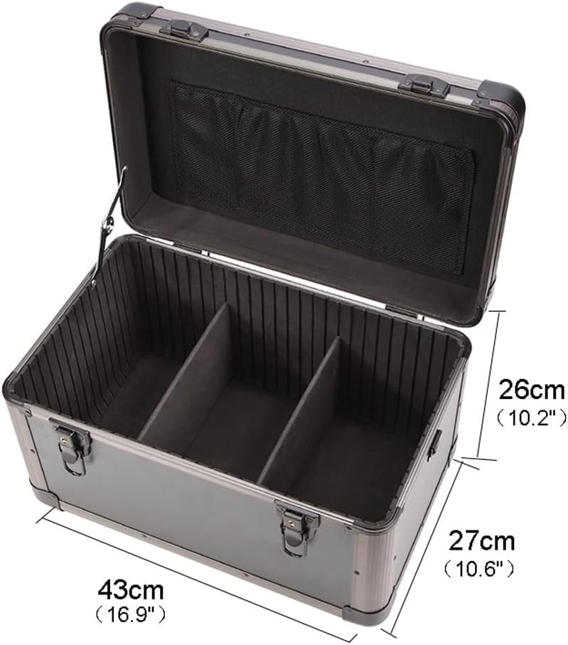 Portable Tool Box Hardware Toolbox Aluminum Carrying Case Toolbox Household Organizer Multi-Purpose Metal Case Small Parts Box (Color : Brass)