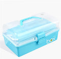LIOONS Tool Box 3-Layer Plastic Lightweight Tool Boxes High Capacity Tool Kit Small Parts Storage Storage Case Blue Tool Set
