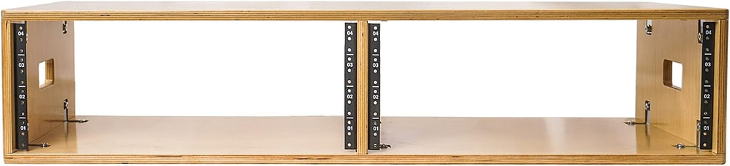 Sound Town DIY 2 x 4U Studio Rack with Baltic Birch Plywood, Golden Oak for Recording Room, Home Studio (SDRK-D4)