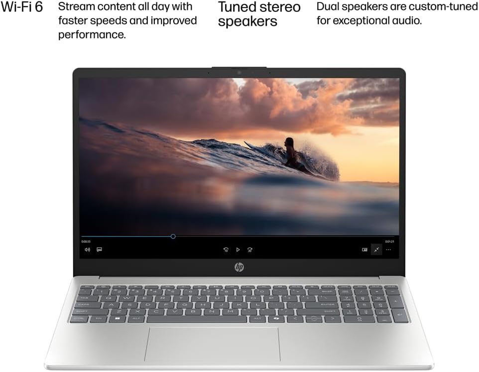 HP Pavilion 15.6' FHD Touchscreen Business Laptop, AMD Ryzen 7 7730U, 32GB RAM, 1TB PCIe SSD, Numeric Keypad, Webcam, Wi-Fi 6, HDMI, Windows 11, W/Mouse