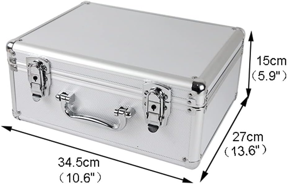 Portable Tool Box Aluminum Tool Box Black Foam Insert Suitcase Briefcase Tool Box Home Portable Tool Box Repair Tool Storage Box Small Parts Box (Color : Gray)