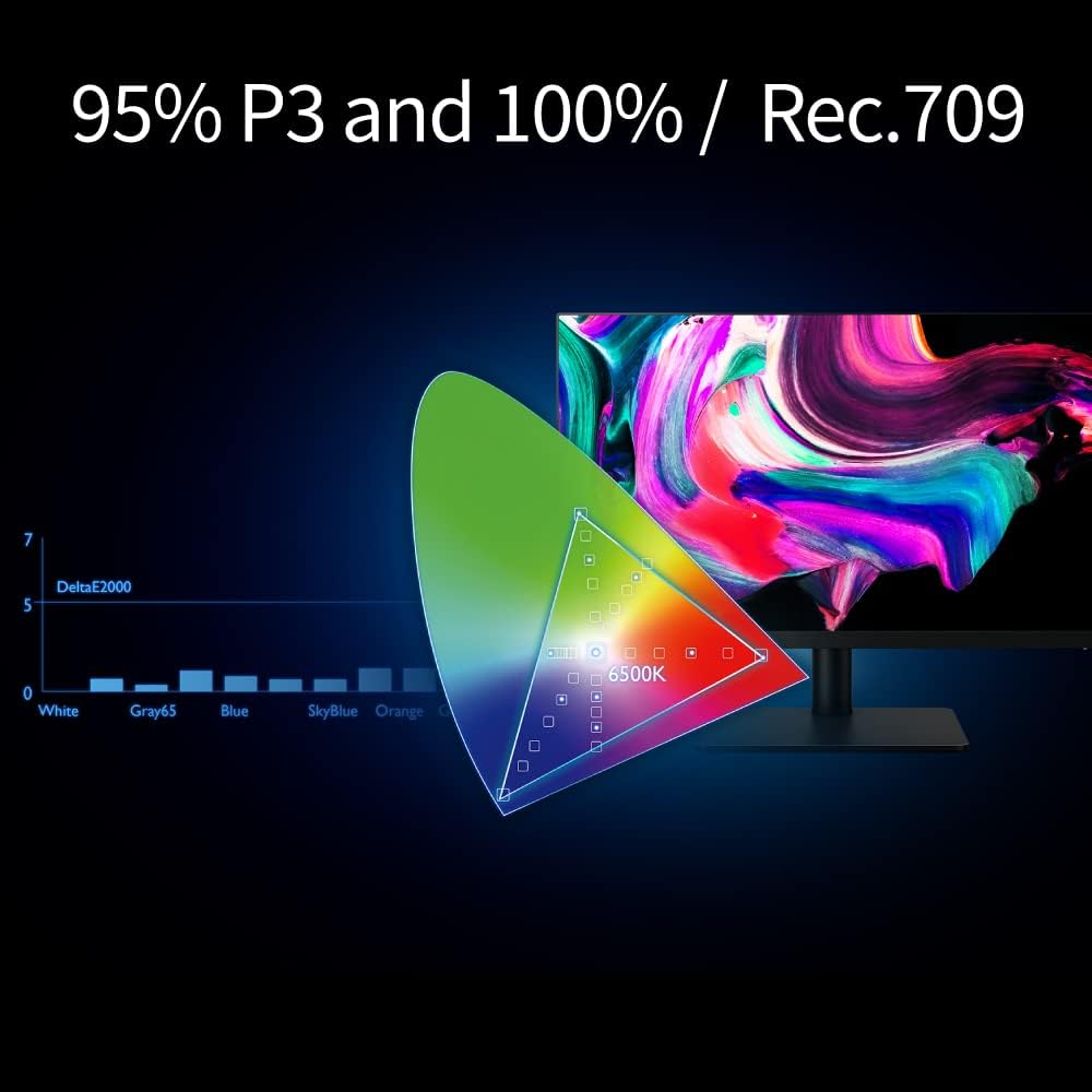 BenQ PD2506Q Designer Monitor (AQCOLOR Technology, 25-Inch, QHD, IPS, P3 Wide Color, USB-C Charging, DP/HDMI, KVM, HDR 400, Adjustable Height) Compatible with MacBook