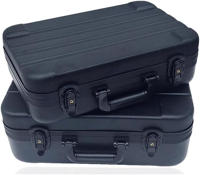 Tool Box Black Plastic Toolbox Lightweight Waterproof Storage Box Sample Display Toolbox Household Wrench Sorting Box Tool Storage
